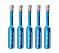 Dry Diamond Core Drill Bit Set,BRSCHNITT 5pcs 6mm Diamond Hole Saw Core Drill Bit with Triangle Shank for Porcelain Tile Ceramic Stone Granite Marble