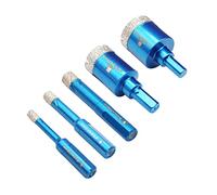 Dry Diamond Core Drill Bit Set,BRSCHNITT 6/8/10/25/35mm Diamond Hole Saw Core Drill Bit with Triangle Shank for Porcelain Tile Ceramic Stone Granite Marble