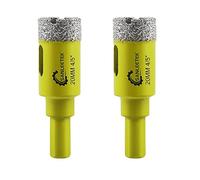 Dry Diamond Core Drill Bits - 2pcs 20mm SANLEETEK Hole Saw with Triangle Shank for Ceramic Porcelain Tile Granite Marble Quartz Stoneware