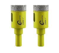 Dry Diamond Core Drill Bits - 2pcs 25mm SANLEETEK Hole Saw with Triangle Shank for Ceramic Porcelain Tile Granite Marble Quartz Stoneware
