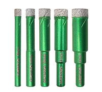 Dry Diamond Drill Bit Set - Diamond Tipped Hole Saw Bit for Porcelain Tile Ceramic Marble Granite Stone,Diamond Core Drill Bit Kit Round Shank Fixed on Drills,No.K5(6/8/10/12/14mm)