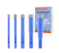 Dry Diamond Drill Bits Set - 5/6/8/10/12mm 5Pcs Tile Hole Saw Kit for Ceramic Porcelain Tile Marble Granite - Round Shank with Storage Case VENJELD