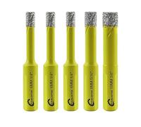 Dry Diamond Drill Bits Set - 5pcs 6/6/6/8/10mm SANLEETEK Hole Saw Kit with Triangle Shank for Ceramic Porcelain Tile Granite Marble Quartz Stoneware