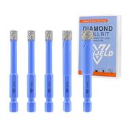 Dry Diamond Drill Bits Set - 6/6/6/8/10mm 5Pcs Tile Hole Saw Kit for Ceramic Porcelain Tile Marble Granite - Quick Change Hex Shank with Storage Case