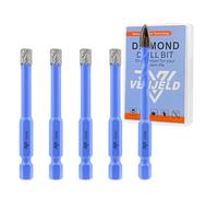 Dry Diamond Drill Bits Set - 6mm 4Pcs Tile Hole Saw Kit and 1Pc 6mm Carbide Drill Bit for Ceramic Porcelain Tile Marble Granite - Quick Change Hex Shank with Storage Case