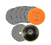 Dry Diamond polishing Pads 4 Inch Set of 8 Pieces Plus a Plastic Backer for Granite Marble Stone Quartz