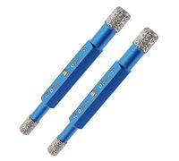 Dry Diamond Tile Drill Bit - BRSCHNITT 2pcs 6/8mm double-ended diamond hole saw for Porcelain Tile Ceramic Stone Granite Marble,Hex Shank Drilling
