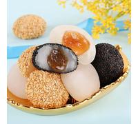 Dry eating rice dumpling, Glutinous rice cakes, Nuomici, Mochi Dim sum, Chinese specialties, New Year gift package, Sesame balls, Red bean cake, Sweet snacks, Mixed candy, pastry (500g/box)