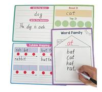 Dry Erasable Board Phonics - Learning Kid's English Phonics, Writing Pad Learning Tool with Rich Content for Preschool Home Kindergarten Classroom Reusable Writing Practice Board Early Literacy
