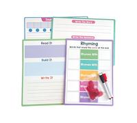 Dry Erasable Boards Set, English Phonic Writing Pad, Home Learning Letter Tracing Easy Cleanup Educational Fun Durable Material Kid Friendly, Learning Tool for Classroom, Home, Preschool, Kindergarten