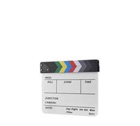 Dry Erase Acrylic Director Film Clapboard Movie TV Cut Action Scene Clapper Board Slate with Marker Pen, Color Stick, White (black & white stick) (multicolor stick)