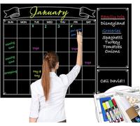 Dry Erase Black Laminated Jumbo Chalk Board Wall Calendar, 38-Inch by 50-Inch,Erasable Monthly Huge Weekly Chalkboard Bulletin Board,Better Than Wall Decor Sticker