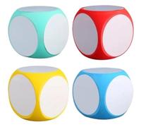 Dry Erase Block 4pcs Portable Wipe Off Dice Cubic Cleanable Write on Dice Multipurpose Educational Dice Diy Blank Dice Random color