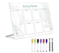 Dry Erase Board Weekly Planner - Desktop Standing Whiteboard Calendar Noteboard, Reusable Planning, Smooth Wipe Clean Writing Board, Compact Desk Organizer for Scheduling Tasks, Not