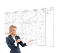 Dry Erase Calendar - Extra Large 12-Month Reusable Wall Planner, Wet & Dry Erase Laminated Yearly Poster, Undated Blank Schedule Board | Giant Organizer For Home Office Classroom School Family Task M