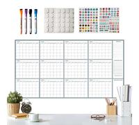Dry Erase Calendar - Undated Reusable Planner Large Blank Wall Organizer Monthly Planner Board Magnetic Sticker Planner | Planificate