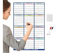 Dry Erase Calendar with Markers,Erasable 2025 Calendar Planner for Wall | Planning Schedules Wet and Dry Erase Annual Calendar for Dining Room, Dormitory