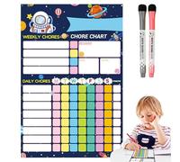 Dry Erase Chore Chart - Magnetic Weekly Responsibility Board, Kids Teens Daily Planner, Home Organization Tool | Reusable Schedule Tracking System Family Task Management Household Supplies Learning