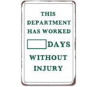 Dry Erase Days Without Injury Sign Funny Yard Sign Outdoors Warning Signs Tin Plate Poster For Garden Decoration, Farmhouse Home Decor, Cafe Wall Art Sign,Bar Wall Decor 16×12 Inch
