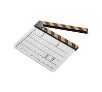 Dry Erase Director Clapboard Movie TV Film Action Scene Slate with Built-in Magnet, Clear Sound, Professional Video Pros, Made of Acrylic & Wood, Fade- Printed Characters