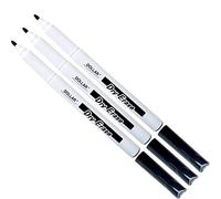 Dry Erase Everyday Use Whiteboard Marker Pens Easy Wipe School Office Business (3 x 1.0mm Medium BLACK Pens + 2 x PATEL Ball Black Pens)