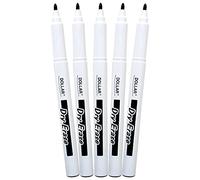 Dry Erase Everyday Use Whiteboard Marker Pens Easy Wipe School Office Business (5 x 1.0mm Medium BLACK Pens + 3 x PATEL Ball Black Pens)