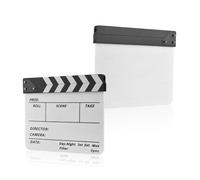 Dry Erase Film Clapboard,Professional Movie TV Clapper Board Slate with Marker Pen,Black White Stick Pen Slot for Film,Video Photography,Cut Action Scene,Photography (black & white stick)