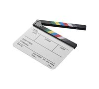 Dry Erase Film Clapboard Professional Tool for Filmmaking,Colorful Wood with Built-in Magnet,Fade-Printed Characters,Dry Erase Clapper Board,Film Slate,Acrylic Cinema (Multicolor Stick)
