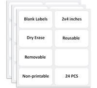 Dry Erase Labels for Storage Containers, Jars, Spice Labels, Waterproof, Reusable, Dry Erase, Multicoloured, Removable Labels, Sticky Notes (2 x 4 inches)
