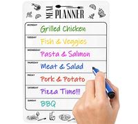 Dry Erase Magnetic Meal Planner for Refrigerator A4 - Magnet Weekly Menu Board for Fridge - Magnetic Menu White Board - Fridge Meal Planner Magnet