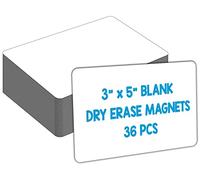 Dry Erase Magnets, 3 x 5 Magnetic Blank Dry Erase Labels, 36-Pack, Erasable Magnets for Whiteboard, Multipurpose White Magnetic Labels to Write On for Classroom, Home, Education, Office, Refrigerator