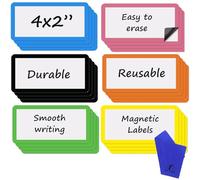 Dry Erase Magnets Set - 24 Pack - 4x2 in Whiteboard Magnetic Notes Planning Pads Labels - Small White Board Magnet Strips Name Tags for Home, Office and Classroom