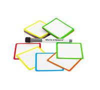 Dry Erase Magnets Set - 50 Pack Includes Marker - Coloured Frame - 3x3 Whiteboard Magnetic Planning Pads Labels - Small White Board Magnet Strips