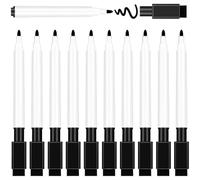 Dry Erase Markers with Eraser Cap 10Pcs 4.5 Inch Length Fine Tip Dry Erase Markers Black Color Whiteboard for School, Office, Meeting Room Gardening