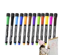 Dry Erase Markers with Eraser - Dry Wipe Pens with Eraser | Colorful Fine Tip Thin Dry Erase Markers, 12X Whiteboard Pens School Supplies for Kids Teacher