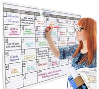 Dry Erase Monthly Laminated Jumbo Whiteboard Calendar, 25" by 38",Erasable Family Schedule Planner