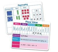 Dry Erase Place Value Whiteboard,9" x 12" Double Sided Dry Erase Boards for Kids for Teaching Place Values from Billions to Decimal Numbers,Math Manipulatives White Board for Students