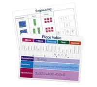 Dry Erase Place Value Whiteboard,Double Sided Place Value Chart and Regrouping Dry Erase Cards,Billions to Decimal Numbers Math Manipulatives,Classroom Whiteboards for Homeschool Classroom (9" x 12")