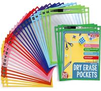 Dry Erase Pockets 30 Pack Multicolor