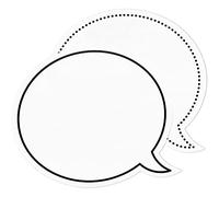 Dry Erase Speech Bubble Cutouts for Boards, 23 x 20 cm, 48-Pack