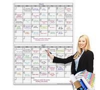 Dry Erase Two Month Laminated jumbo Wall Calendar, 38" x 50", Huge bimonthly Vertical Laminated Erasable White Board, Giant 60 day Family Whiteboard Schedule Planner, Large Multi Month Reusable Poster