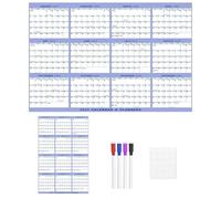 Dry-Erase Wall Calendar, Reusable Wall Calendar, Reversible Wall Planner 2025 with Marker, 36 x 24 Inch Erase Calendar, Double-Sided for Car Truck