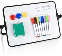 Dry Erase White Board, with Support Bracket, A3 Size Small Double Sided White Boards, with Dry Erase Pens, Eraser, Magnets for School Home Office Classroom Students Drawing Writing - 30x42 cm