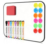 Dry Erase Whiteboard A3, Magnetic Double Sided, 30x42cm Small White Boards | Black Border, Including 8 Water-Based Pens and 1 Eraser for Writing & Drawing, Classroom, Home Use, Office