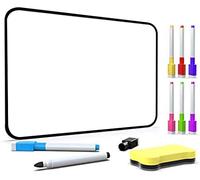 Dry Erase Whiteboard, DumanAsen Double Sided White Board with Dry Erase Pens and Eraser for School, Home, Office, Remote Learning (Black, 30cm*21cm) whiteboard Size: 12x8inch
