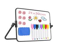 Dry Erase Whiteboard with Stand, A4 Mini Magnetic Desktop Small White Board, 20 x 30cm Double-Sided Whiteboard Easel for Drawing in School & Home