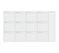 Dry Erase Yearly Whiteboard Calendar, 12 Month Wall Calendar Family Schedule Planner, Blank Undated Planning Poster, Erasable Reusable Laminated Annual Organizer Tool for Home