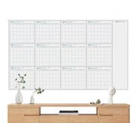 Dry Erase Yearly Whiteboard Calendar | Wet & Dry Erase Yearly Wall Planner, Blank Undated Oversized Undated Year Calendar Poster for Organizing & Planning