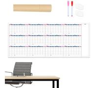 Dry Eraser Calendar for Wall - 39.37 Inches, Dry Erase Whiteboard Schedule Undated Planner | 12 Month Reusable Paper Organizer Meal Prep Productivity Board, for Kitchen, Classroom, Gym, and Dorm Use