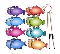 Dry Erases Cards Educational Toy Fishing Game Letter Tracing for Early Learning Dry Erases Fish Cards for Kids